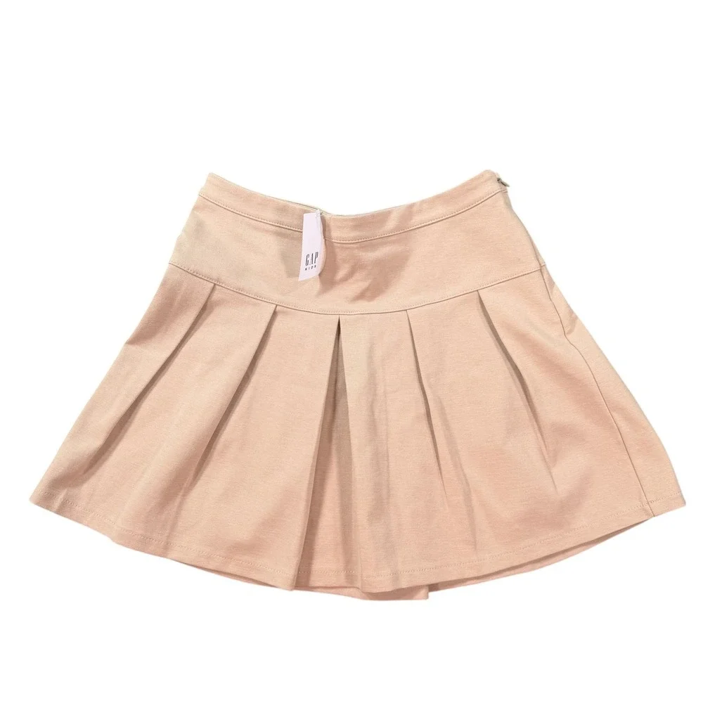 Gap Kids Girls Pleated Skort Tan Uniform Stretch Skirt Size L (10)